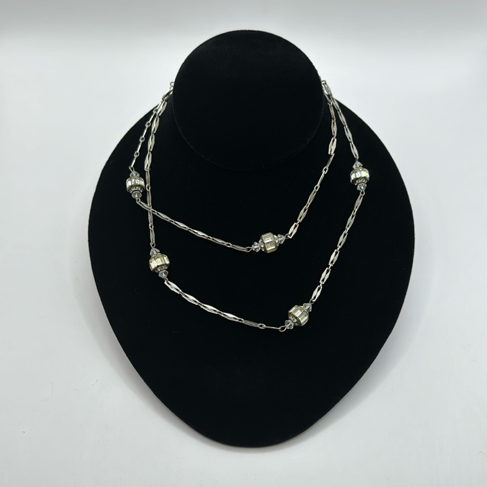 VINTAGE Crystal Opera Length Necklace